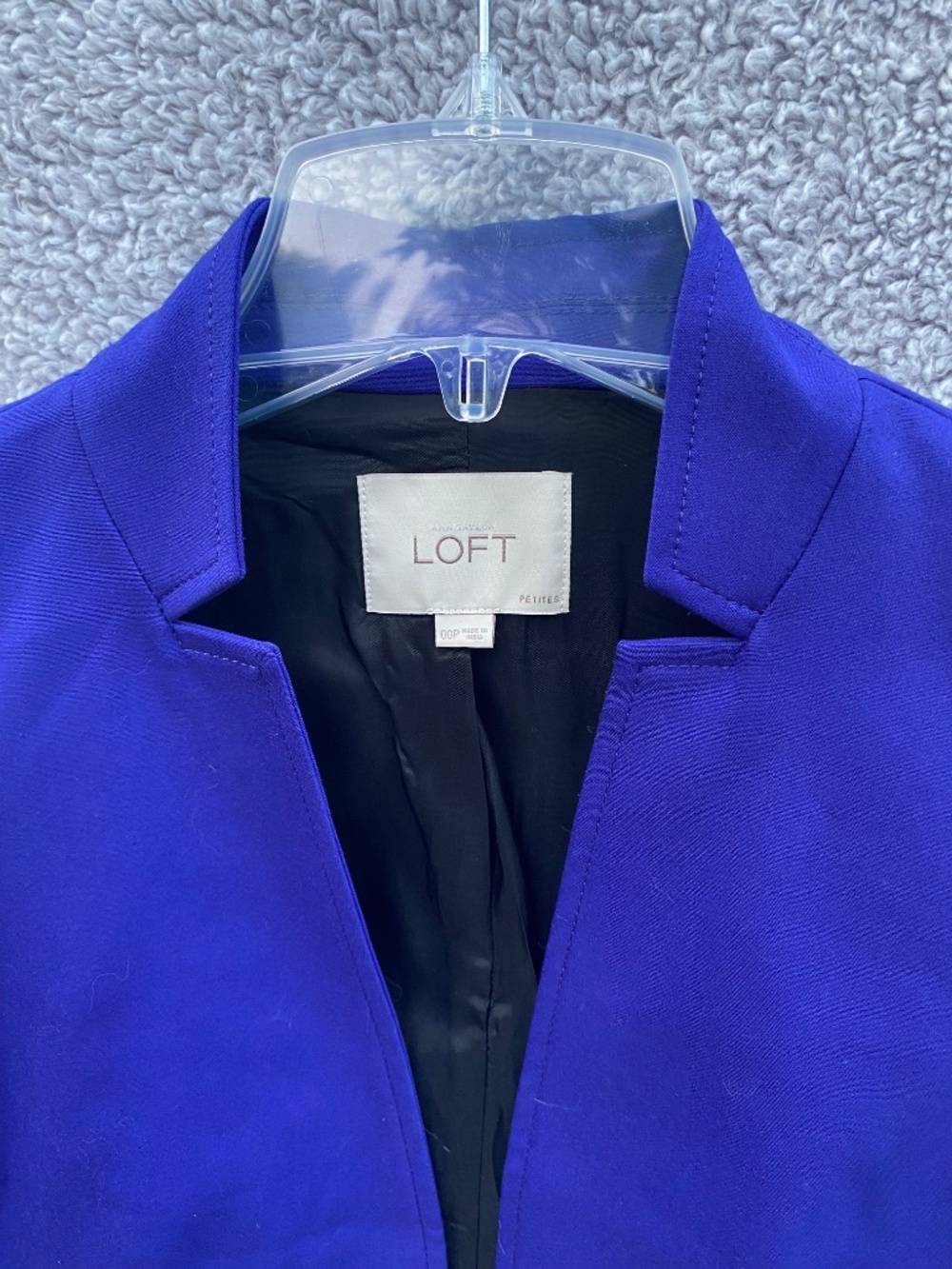Ann Taylor LOFT Petite Notched Collar Blazer in Royal Purple Size 00P (new) - Picture 9 of 11